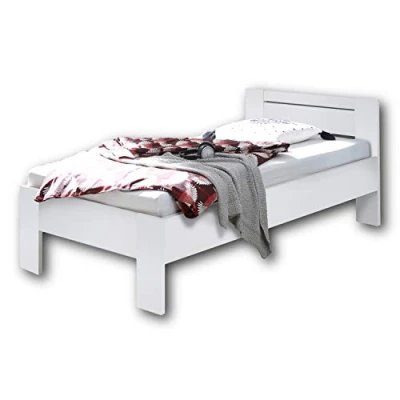Abbildung von SATURN Stilvolles Futonbett 90 x 200 cm Komfortables Jugendzimmer Einzelbett in Weiß 95 76 204 (B/H/T)