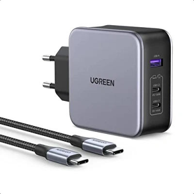 Abbildung von UGREEN Nexode 1xUSB A + 2xUSB C 140W GaN Fast USB Kabel Ladegerät