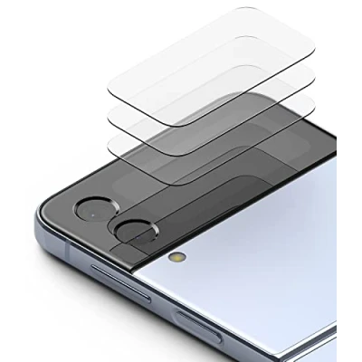 Abbildung von Ringke Front Screen Protector [Cover Display Glass 3 Stück] Kompatibel mit Samsung Galaxy Z Flip 4 (2022) Displayschutzfolie für Frontdisplay