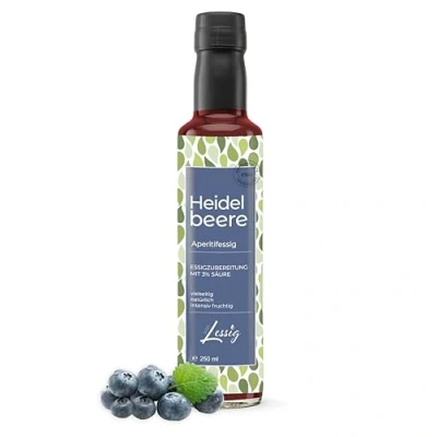 Abbildung von Lessig 250ml Heidelbeere &amp; Essig Frucht mild nur 3% Säure intensiver Fruchtgeschmack