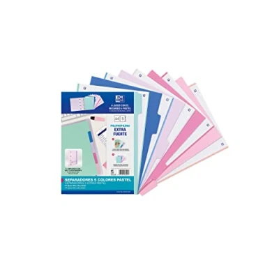 Abbildung von Oxford Strongline Aktenordner, 4 Ringe, A4, blickdicht, Kunststoff, 5 Positionen, Bohrer, Pastellfarben