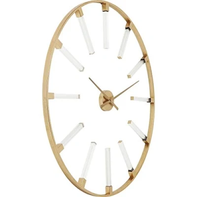 Abbildung von Kare Design Wanduhr Visible Sticks, Gold, Wanduhr, Uhr, Stahlgestell, 92x92x3 cm (H/B/T)