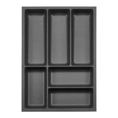 Abbildung von ORGA BOX 3 Besteckeinsatz Tiefe: 473 x Breite: 341 mm anthrazit mit Canvas Struktur für 45er Schubladen z. B. in Nobilia Küchen ab 08.2012.