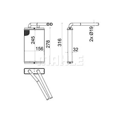 Abbildung von MAHLE ORIGINAL AH 268 000S Wärmetauscher