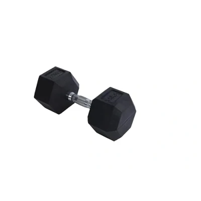 Abbildung von Endless Pair of 15 Kg (2 * 33 LB) Hexagon Rubber Coated Dumbbell Black Material: Iron and Perfect for Bodybuilding, Fitness, Weight Lifting Training at Home or Gym