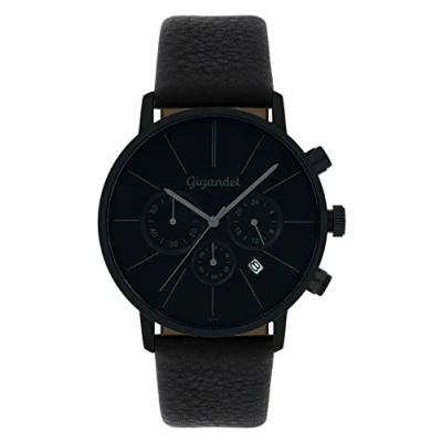 Abbildung von Gigandet Minimalism Herren Armbanduhr Chronograph Quarz Analog mit Lederarmband G32 004