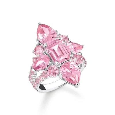 Abbildung von Thomas Sabo TR2441 051 9 Damen Cocktailring Pink Silber