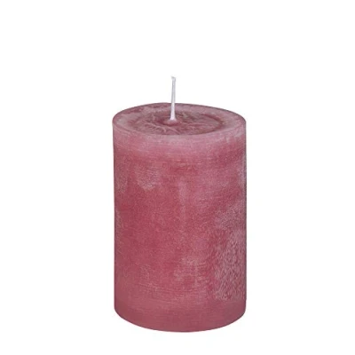 Abbildung von Rustic Stumpenkerze Stumpen Kerzen durchgefärbt Pastell Rosa, Altrosa 12 x 7 cm, 1 Stück