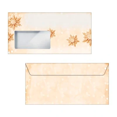 Abbildung von SIGEL DU234 Briefumschläge Weihnachten mit goldenen Schneeflocken DIN lang 50 Stück &quot;Golden Snowflakes&quot;