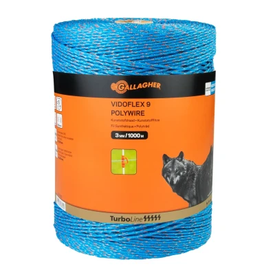 Abbildung von 1000 m Gallagher Vidoflex 9 TurboLine Plus Weidezaunlitze (blau)