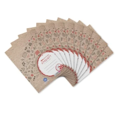 Abbildung von Landré Schulheft A4 Recycling, 16 Blatt, Lin.26, kariert mit Rand, 10 Stück