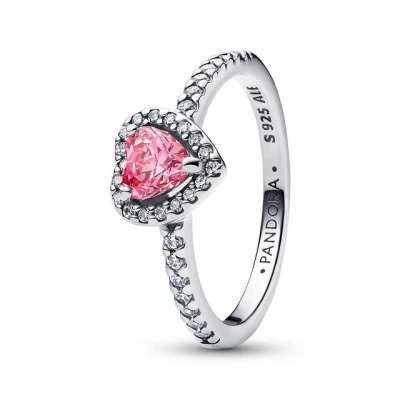 Abbildung von Pandora 198421C03 Damenring Erhabenes Herz Pink