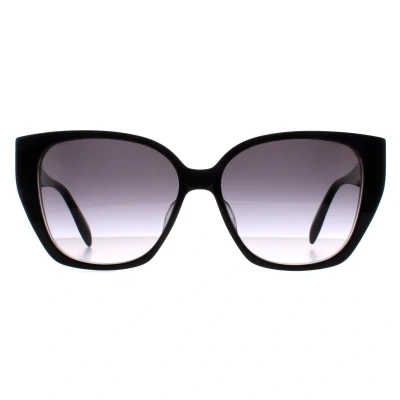 Abbildung von Alexander McQueen Damen AM0284S 002 Gläser SONNENBRILLEN Acetat Schwarz Grau Schmetterling Normal Schattiert
