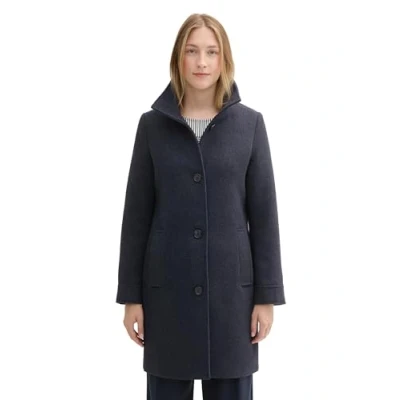 Abbildung von TOM Tailor Kurzmantel, Damen, Größe: 3XL, Navy melange twill structure