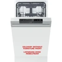 Abbildung von Gorenje GI 561D 10 S Integrierbarer Geschirrspüler / 45cm 5 Programme/ Vollständiger Überlaufschutz 11 Maßgedecke Automatische Türöffnung Multifunktionaler Unterkorb, Einbau, Edelstahl, Silber