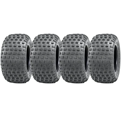 Abbildung von Parnells 4 Sätze Tubeless ATV Knobby Reifen, 145/70 6 2 Lagig P319 Wanda, Durchmesser 355 mm, 140 mm Breite, 75 kg für Quad Anhängerräder, 50 cc, 90 110 E Geprüft, Straßenzulassung