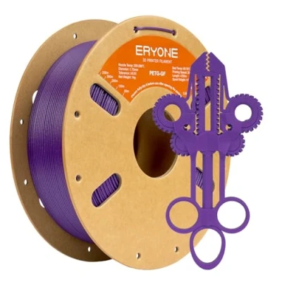 Abbildung von ERYONE Glass Fiber PETG Filament 1.75mm +/ 0.03mm, GF 3D Drucker Filament, 1kg (2.2 lbs)/Spool, Lila