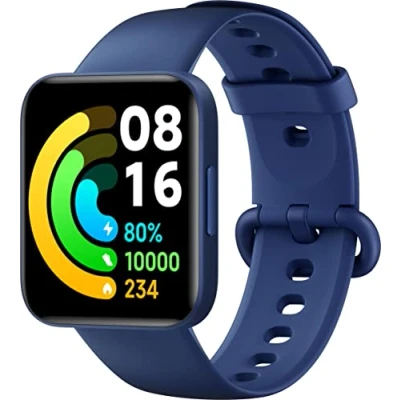 Abbildung von Xiaomi Poco Watch (Blue), Messung SpO2, Herzfrequenz, 1,6 Zoll AMOLED Display, GPS, Wasserbeständigkeit ATM, Blau, italienische Version