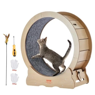 Abbildung von VEVOR Katzenlaufrad, 750 mm, Katzenlaufband für den Innenbereich, mit abnehmbarem Laufband, Katzen Teaser zum Laufen, Gehen, Training, Laufrad Katzen, geeignet die meisten bis zu 3,6 kg