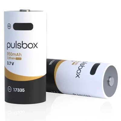 Abbildung von pulsbox 17335 Li Ion Akku 3.7V 950mAh USB C wiederaufladbar integrierter Schutz (3.7V 2 x Akku)