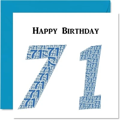 Abbildung von Lustige Geburtstagskarte zum 71. Geburtstag für Männer Shapecloud Happy Birthday Karte Vater, Mutter, Großvater, Oma, Onkel, Tante, 145 mm x Grußkarten,