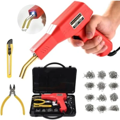 Abbildung von 150W Kunststoff Schweißen Maschine Auto Stoßstange Reparatur Set Stoßdämpferreparaturmaschin, 800Stk Heiß Hefter Reparieren kit für Stoßstange/teile