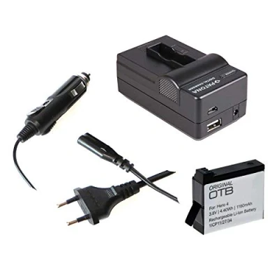 Abbildung von bg akku24 Akku und Ladegerät für GoPro Hero4 Black, Silver, Hero 4 AHDBT 401