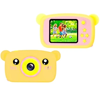 Abbildung von EXTRALINK Kinderkamera H25, Digitalkamera 1080P 30fps Kids Kamera, Robustes Gehäuse 2 Zoll LCD Display, Kinder 12MP, Speicherkartensteckplatz, integrierte Spiele, USB, Orange
