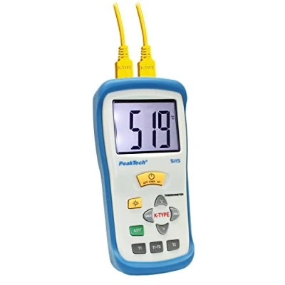 Abbildung von PeakTech 2 Kanal Profi Digital Thermometer mit großem Display für Typ K Fühler/ Thermoelemente 50... +1300C; 2000 Counts, 1 Stück, P 5115
