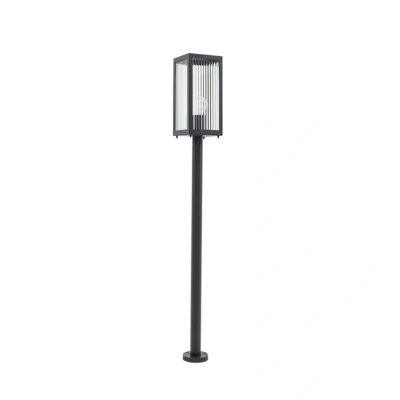 Abbildung von Lindby Wegeleuchte Bolgar, schwarz, Metall, Glas, 15 cm