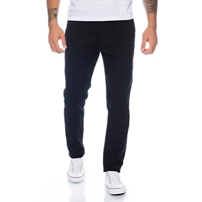 Abbildung von Rock Creek Herren Designer Chino Hose Regular Slim Chinohose RC 390 Schwarz W31 L34