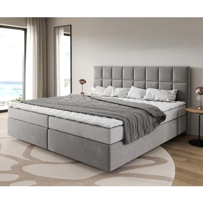Abbildung von Boxspringbett Dream Fine Mikrofaser Grau 200x200 cm Bonell Matratze PU Topper
