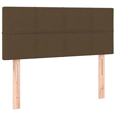 Abbildung von vidaXL Kopfteil, Bettkopfteil mit Holzbeinen, Höhenverstellbar Polsterkopfteil für Bett, Betthaupt Bettzubehör Schlafzimmer, Dunkelbraun 100x5x78/88cm Stoff