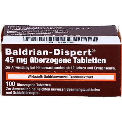 Abbildung von Baldrian Dispert 45 mg überzogene Tabletten 100 St