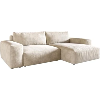 Abbildung von Ecksofa Lanzo XL 270x180 cm Cord Beige Recamiere variabel