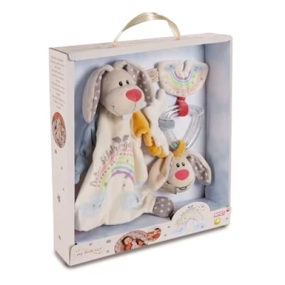 Abbildung von Nici Schmusetuch My first NICI, &amp; Rasselring Schutz Häschen, (Set), in Geschenkverpackung