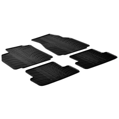 Abbildung von Gledring 0042 Fußmattensatz Gummi vorne und hinten 4 schwarz 750mm 550mm RENAULT: MEGANE 2 Kombi,
