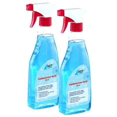 Abbildung von AGT Enteiser: Scheibenenteiser, 2X 500 ml, schützt vor Wiedervereisung (Enteiserspray, Frostschutzmittel, Windschutzscheibe)