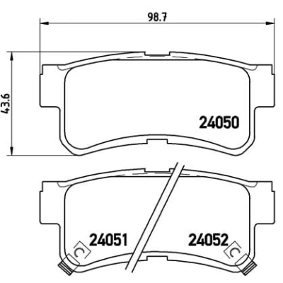 Abbildung von BREMBO P 15 009 Bremsbelagsatz mit akustischer Verschleißwarnung ohne Zubehör HYUNDAI: Trajet, SSANGYONG: Musso SUV, Korando I DAEWOO: