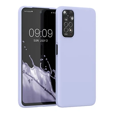 Abbildung von kwmobile Hülle kompatibel mit Xiaomi Redmi Note 11 / 11S Silikon Handy Case Handyhülle weiche Oberfläche kabelloses Laden Pastell Lavendel