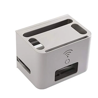 Abbildung von MNBVH WiFi Router Storage Box Kabel Verstecken Cable Organizer Organisation Fritzbox Wandhalterung Kabelkiste WLAN Regal Aufbewahrungsbox Grey