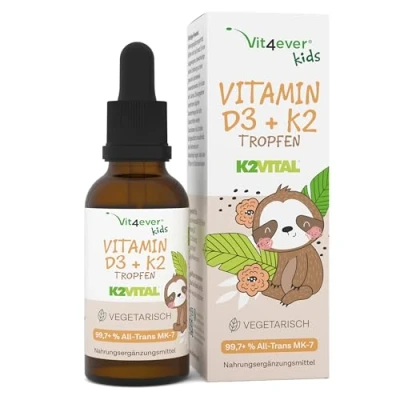 Abbildung von Vitamin D3 K2 Tropfen für Kinder 300 Tage (10 Monate) 500 IE D &amp; 25μg Hoch bioverfügbar durch Original K2VITAL® Ohne schädliche Zusätze Vitamine Kids
