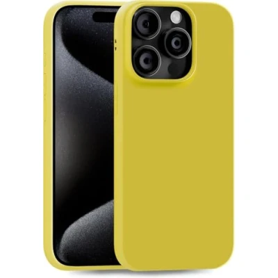 Abbildung von MyGadget Hülle kompatibel mit iPhone 15 Pro robuste Silikon Schutzhülle TPU Case Slim Silikonhülle Back Cover Ultra Kratzfest Handyhülle matt Gelb