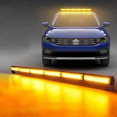 Abbildung von 17 Blinkende Stroboskop Modi LED Warnleuchte Orange Blitzleuchte Rundumleuchte Auto Lichtleiste für LKW Dach Oben Gelb Warnlicht