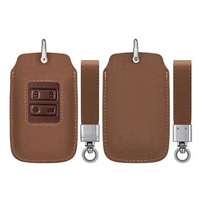 Abbildung von kwmobile Schlüsseltasche Autoschlüssel Kunstleder Hülle für Renault (1 tlg), Schlüsselhülle Schlüssel Case Cover in Hellbraun Braun