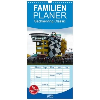 Abbildung von Familienplaner 2025 Sachsenring Classic mit 5 Spalten (Wandkalender, 21 cm x 45 cm), CALVENDO