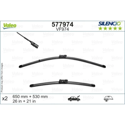 Abbildung von Scheibenwischer Valeo 577974 vorne Flachbalkenwischblatt VOLKSWAGEN: Atlas, Touareg III, LAND ROVER: Range Rover Evoque, PORSCHE: Cayenne