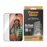 Abbildung von PanzerGlass™ Re:Fresh Displayschutzfolie für das Apple iPhone 15 Pro Max Ultra Wide Fit mit Easyligner