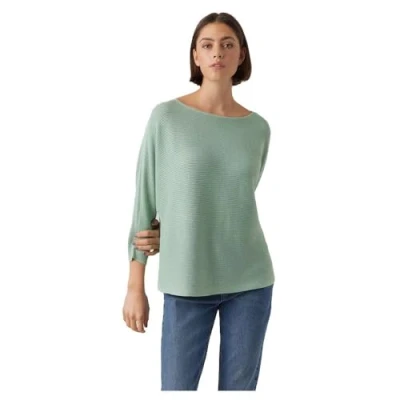Abbildung von Vero Moda NORA 3/4 Boatneck NOOS Strickpullover, Damen, Größe: Small, Silt green