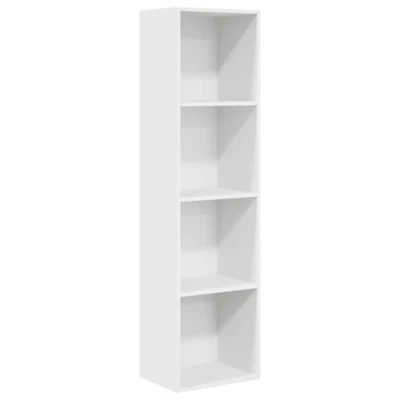 Abbildung von vidaXL Bücherregal, Bücherschrank Regal mit Stauraum, Standregal für Wohnzimmer Büro, Büroregal Aktenregal Aufbewahrungsregal, Weiß Holzwerkstoff